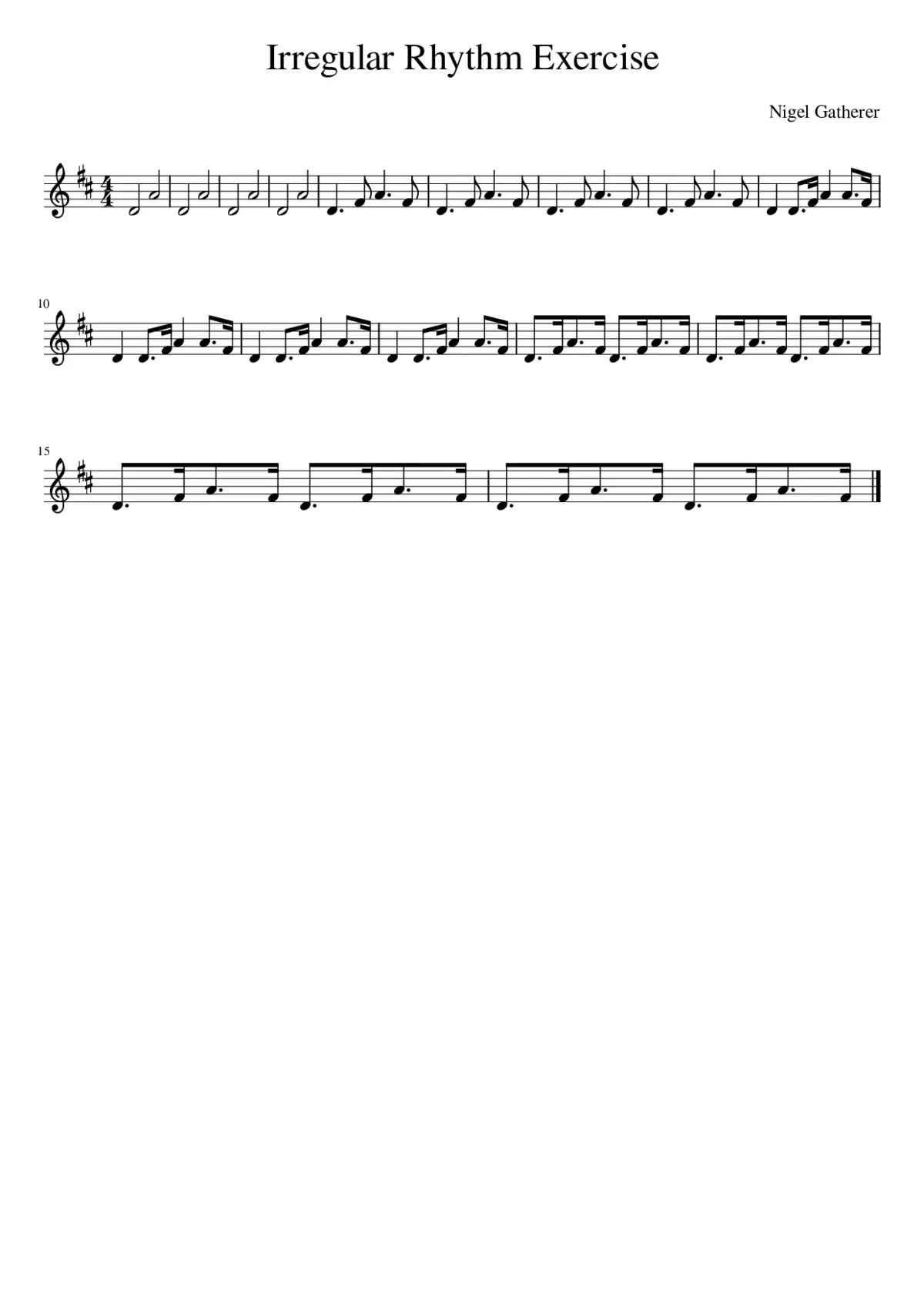 Irregular Rhythm Exercise - Page 1