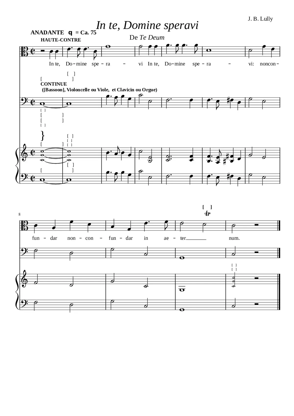 In te Domine speravi - Te Deum - Page 1