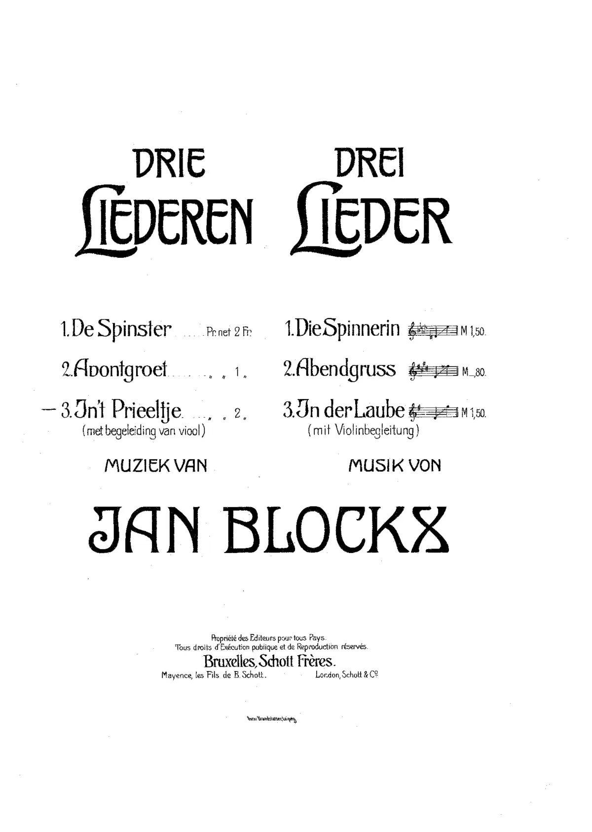 Drie Liederen [Drei Lieder] - Page 1