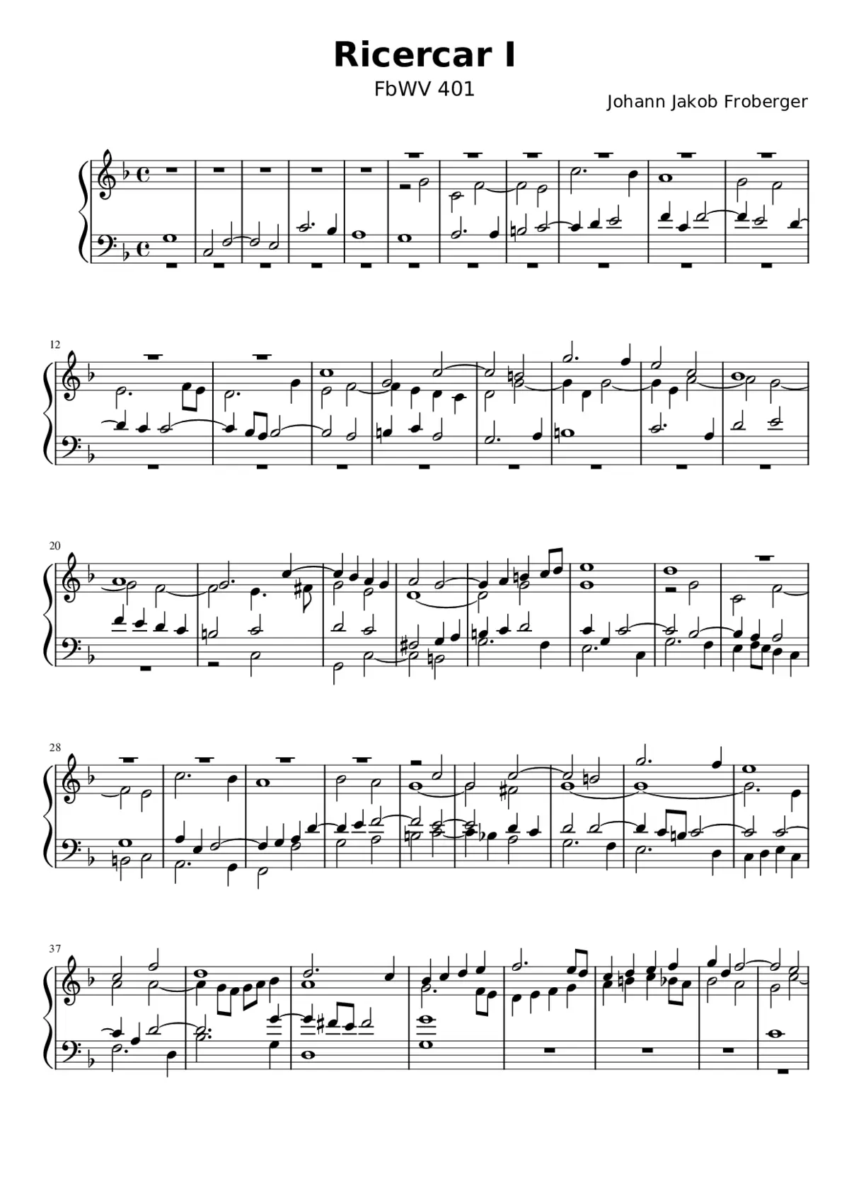 Ricercar I FbWV 401 - Page 1