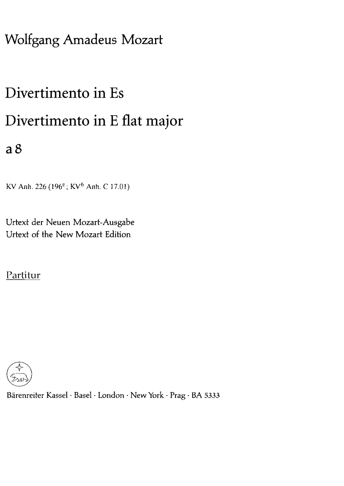 Divertimento in E-flat major - Page 1