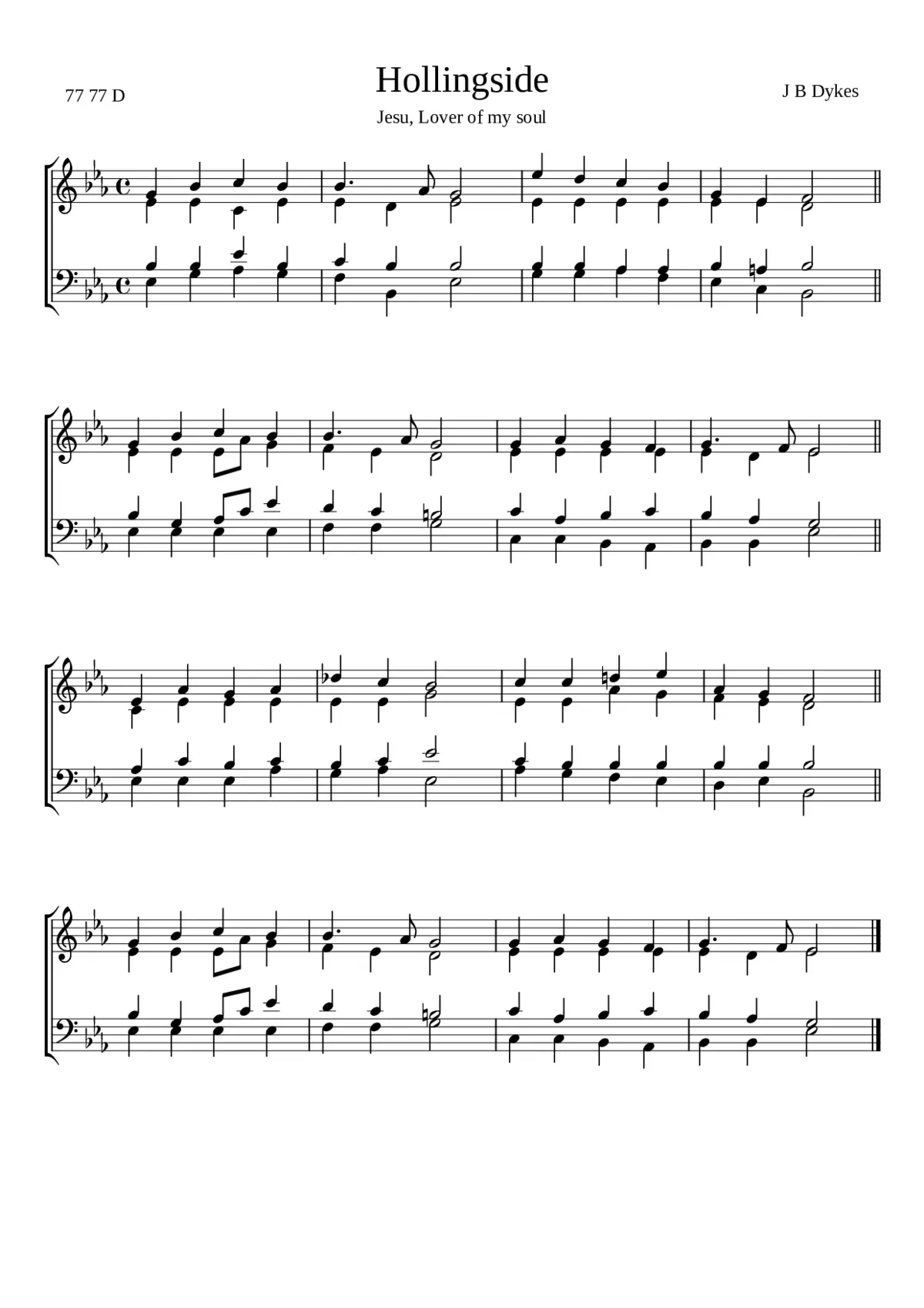 Hollingside (Jesu Lover of my soul) - Page 1