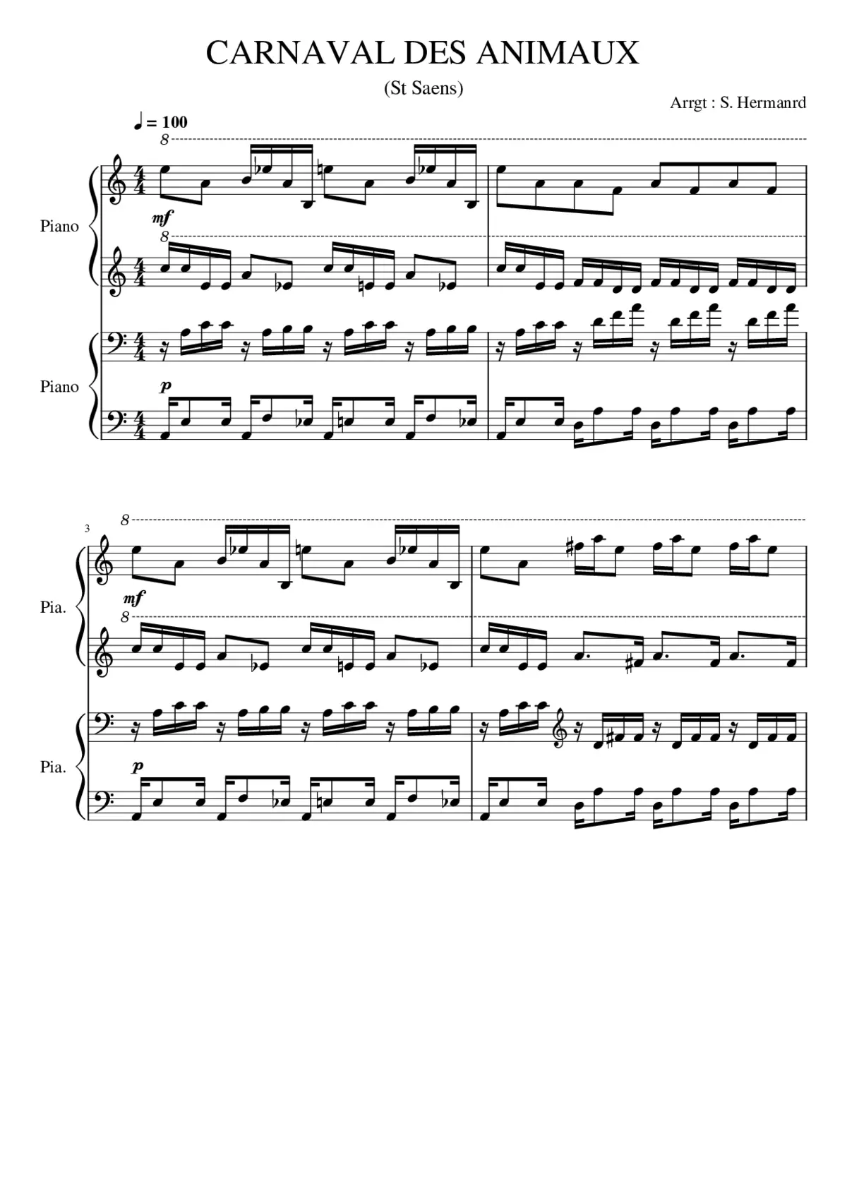 Le carnaval des animaux - Page 1