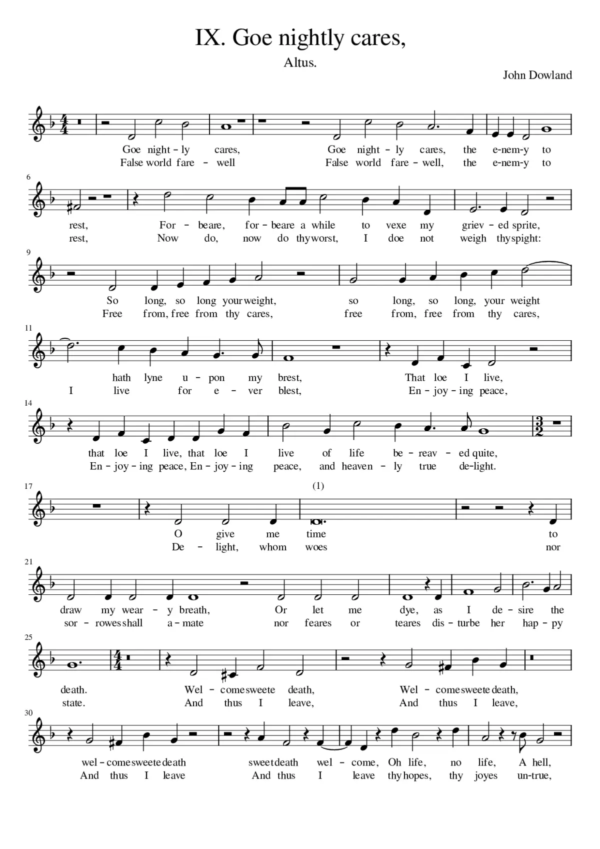 IX. Goe nightly cares - Page 1