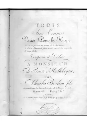 3 Airs Connus variés pour la harpe