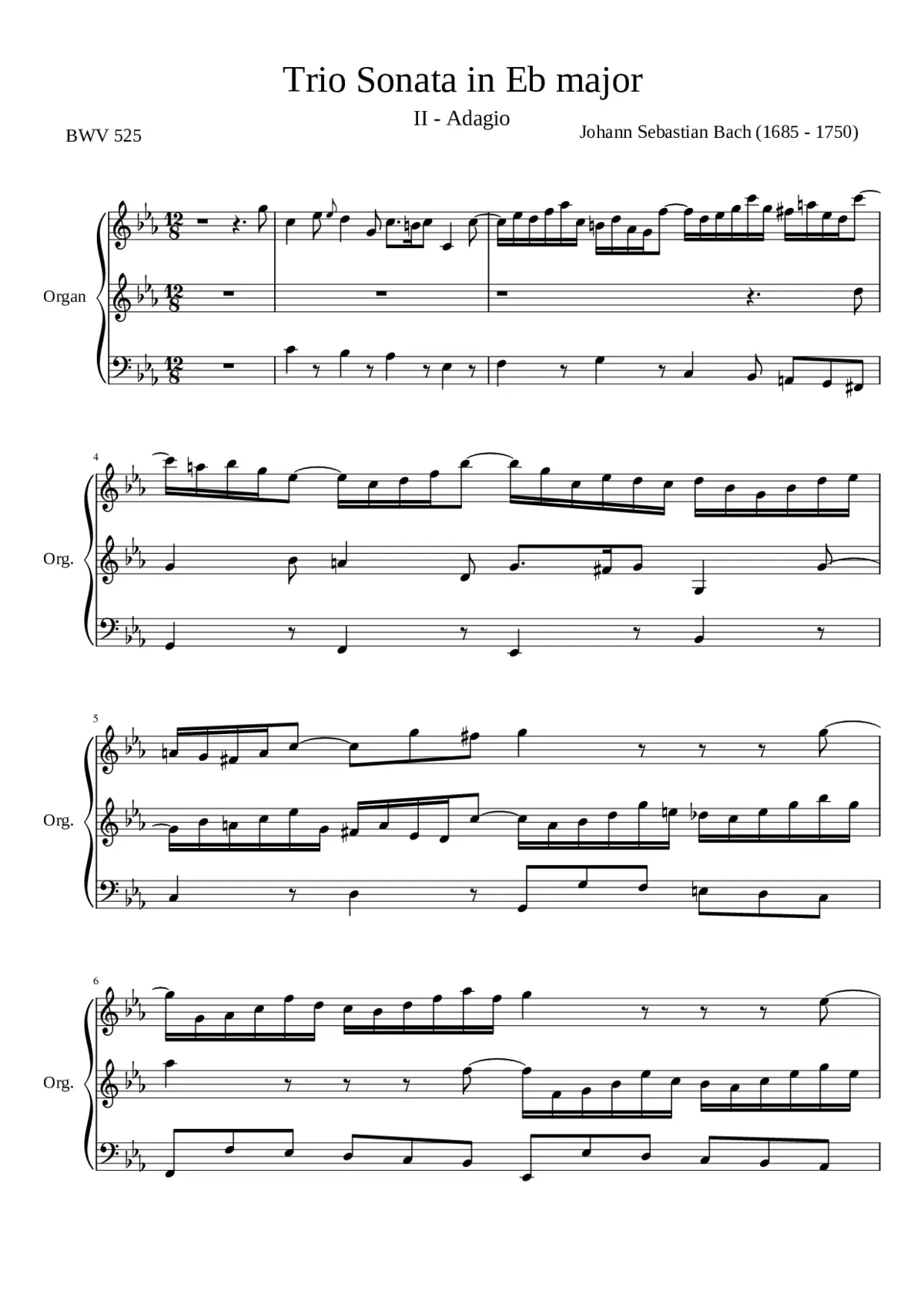 Organ Sonata No.1 in E-flat major BWV 525 - Page 1