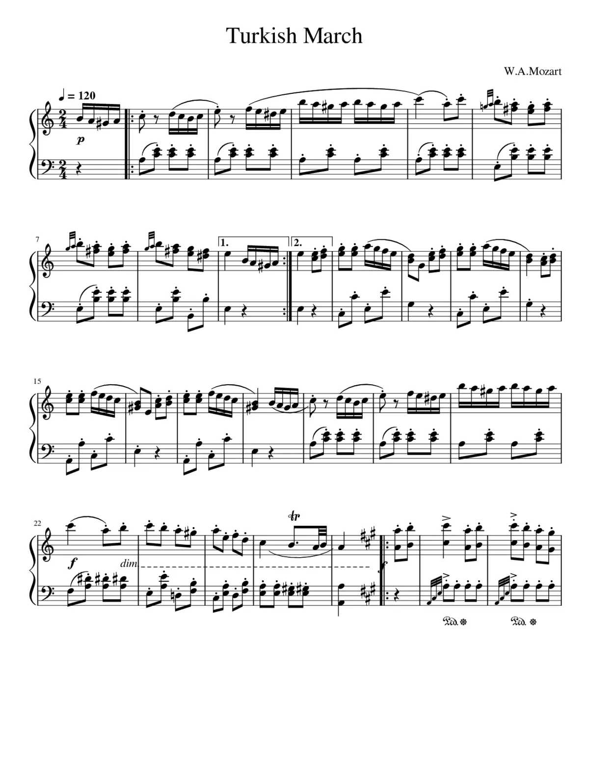 Turkish March - Page 1