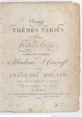 12 Thèmes Variés pour Guitare seule