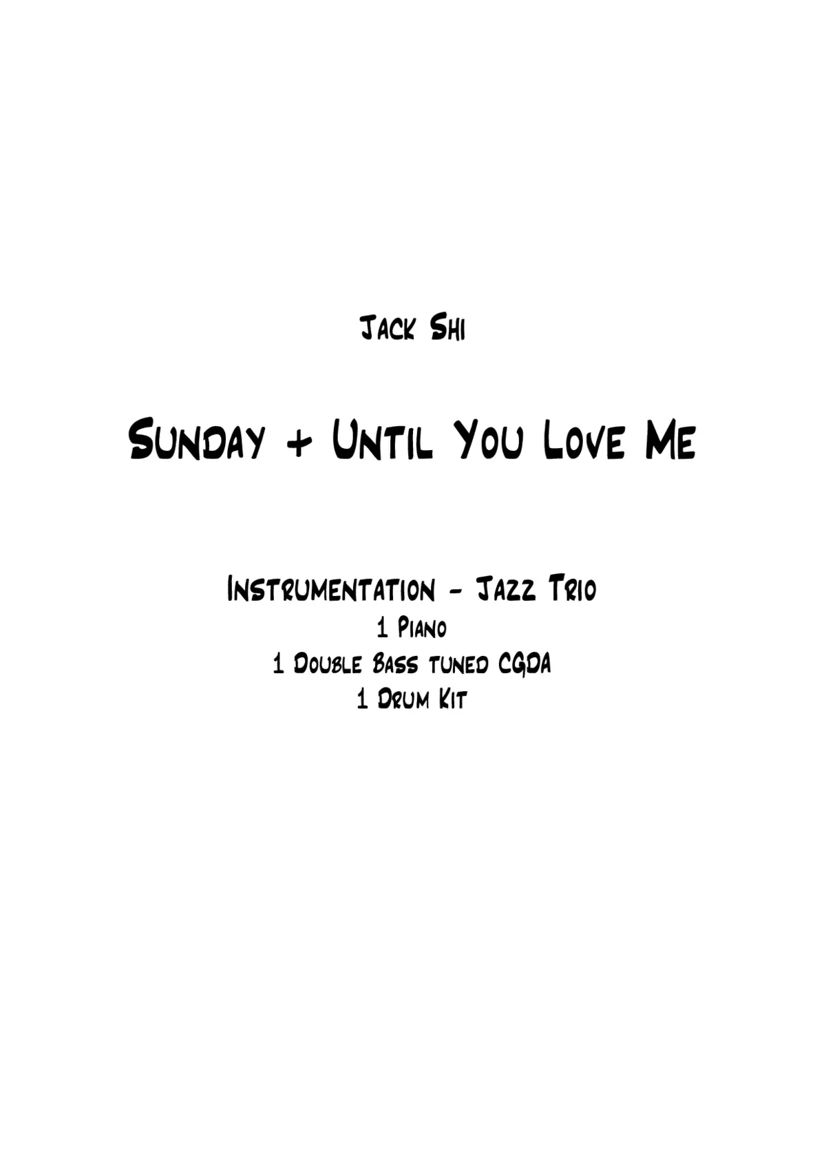 Two Select Pieces for Jazz Trio - Page 1