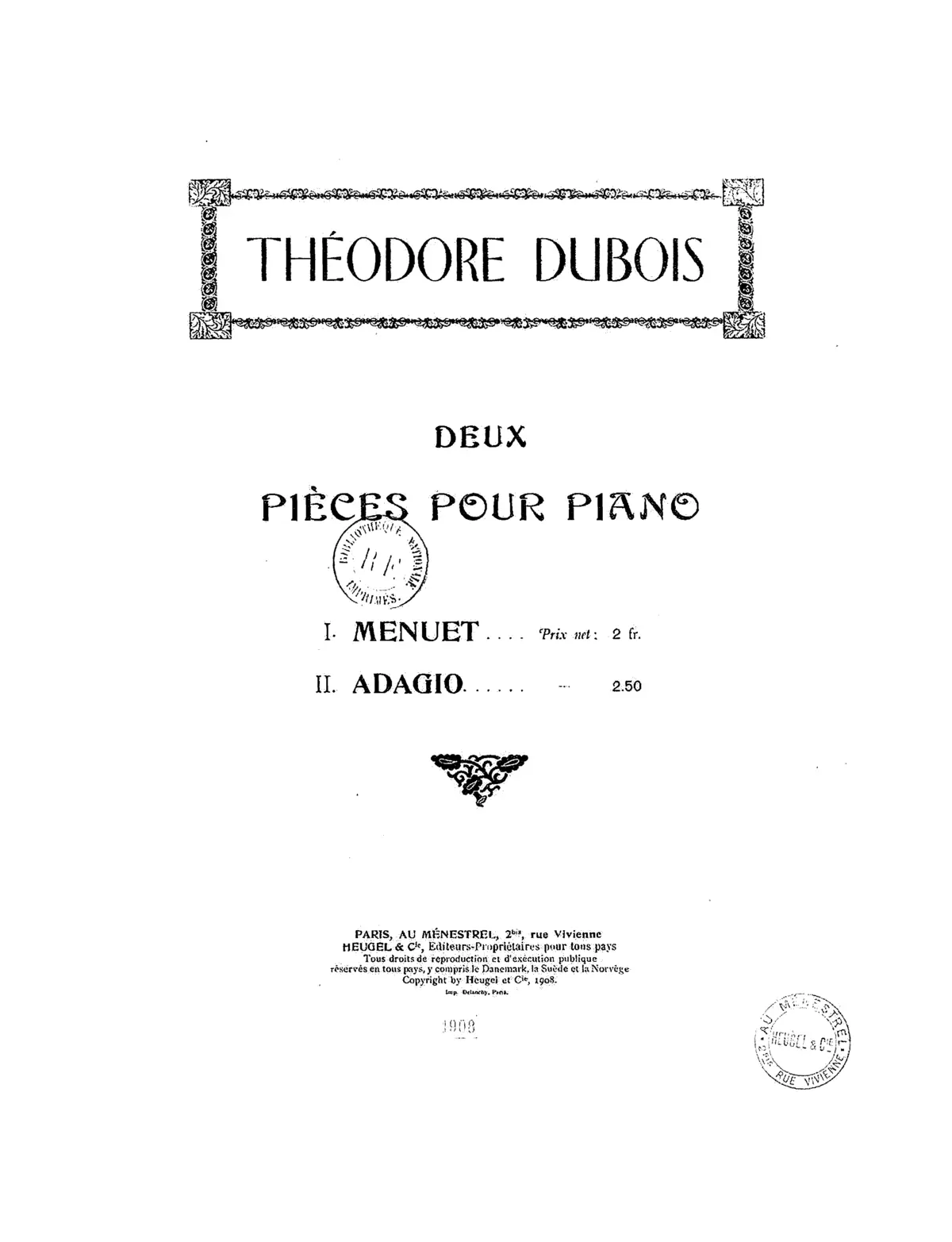 Deux pièces pour piano - Page 1