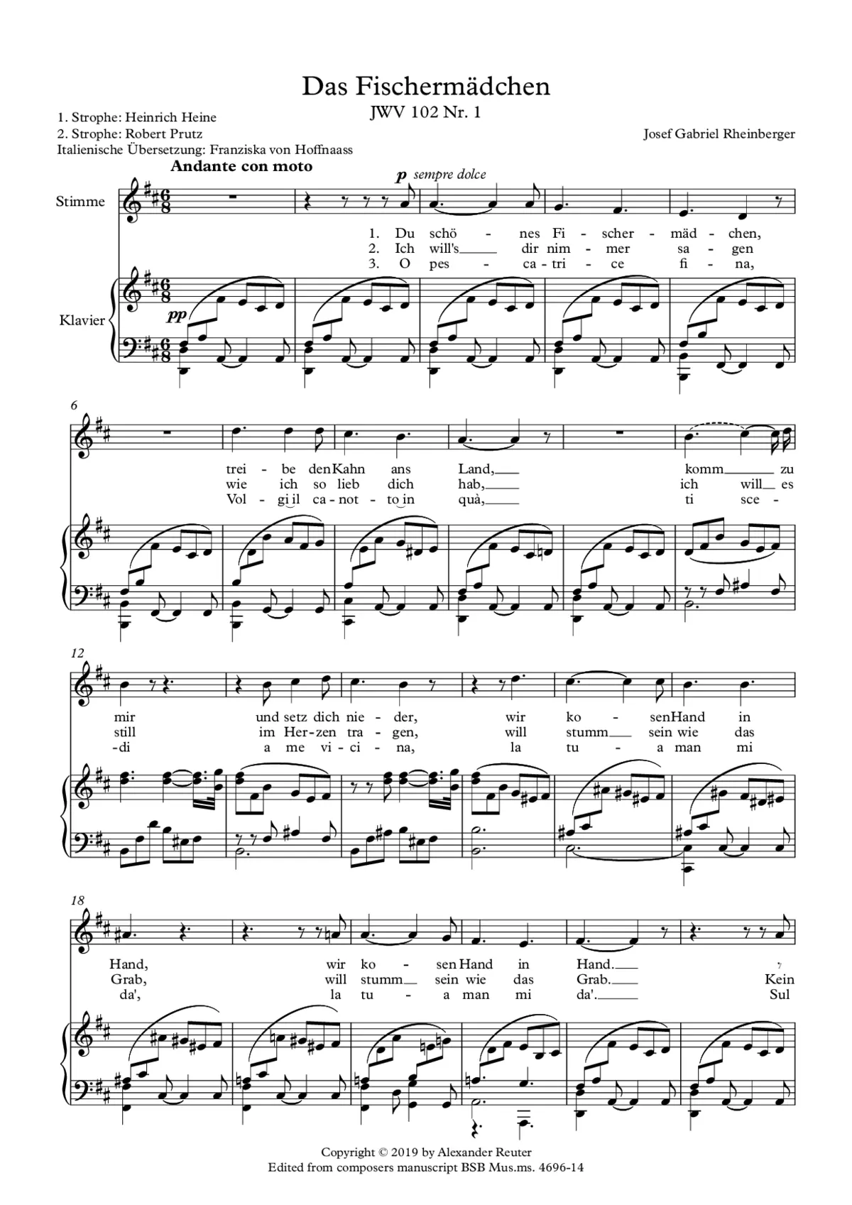 2 Lieder, JWV 102 - Page 1