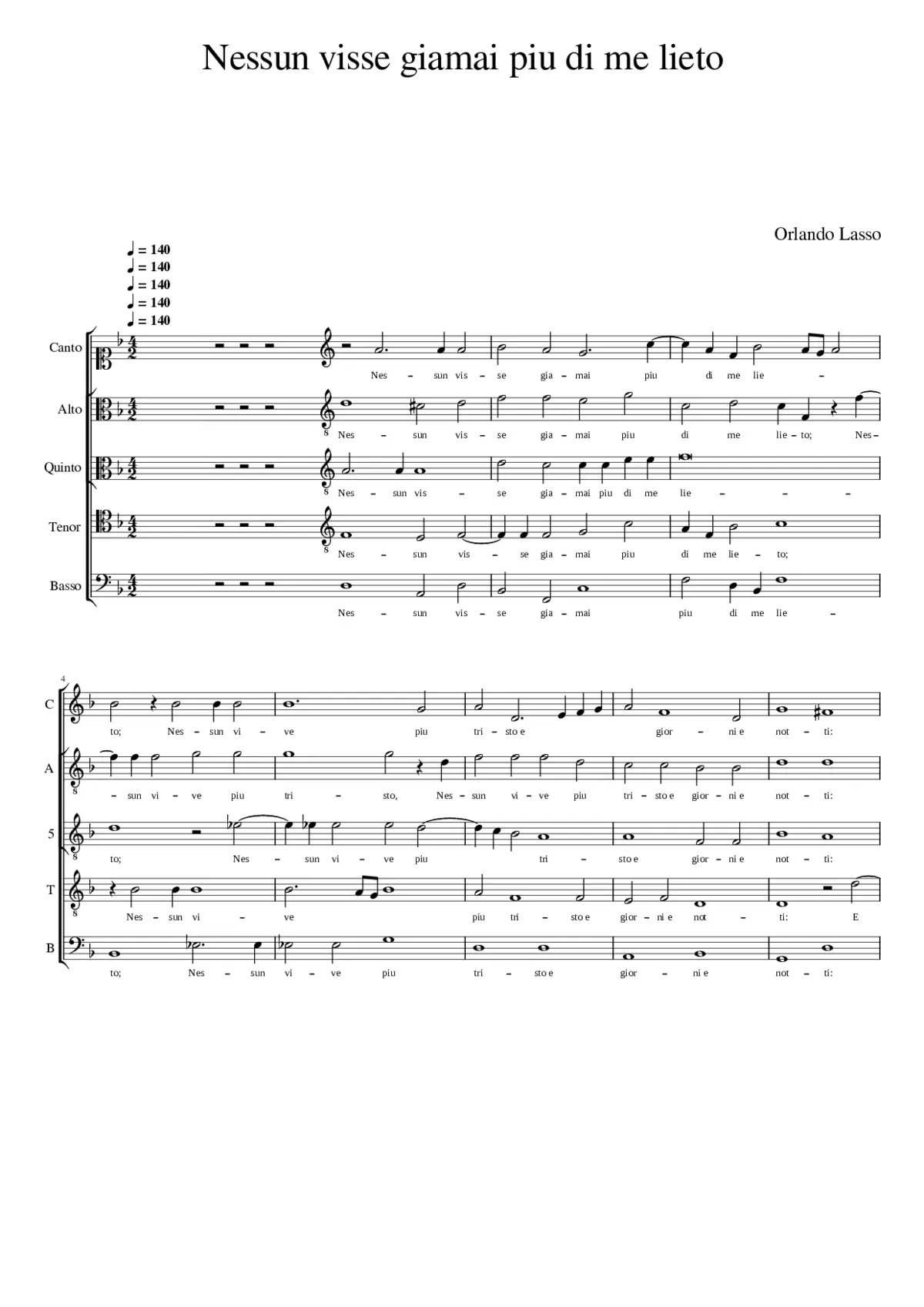 Nessun visse giamai piu di me lieto - Page 1