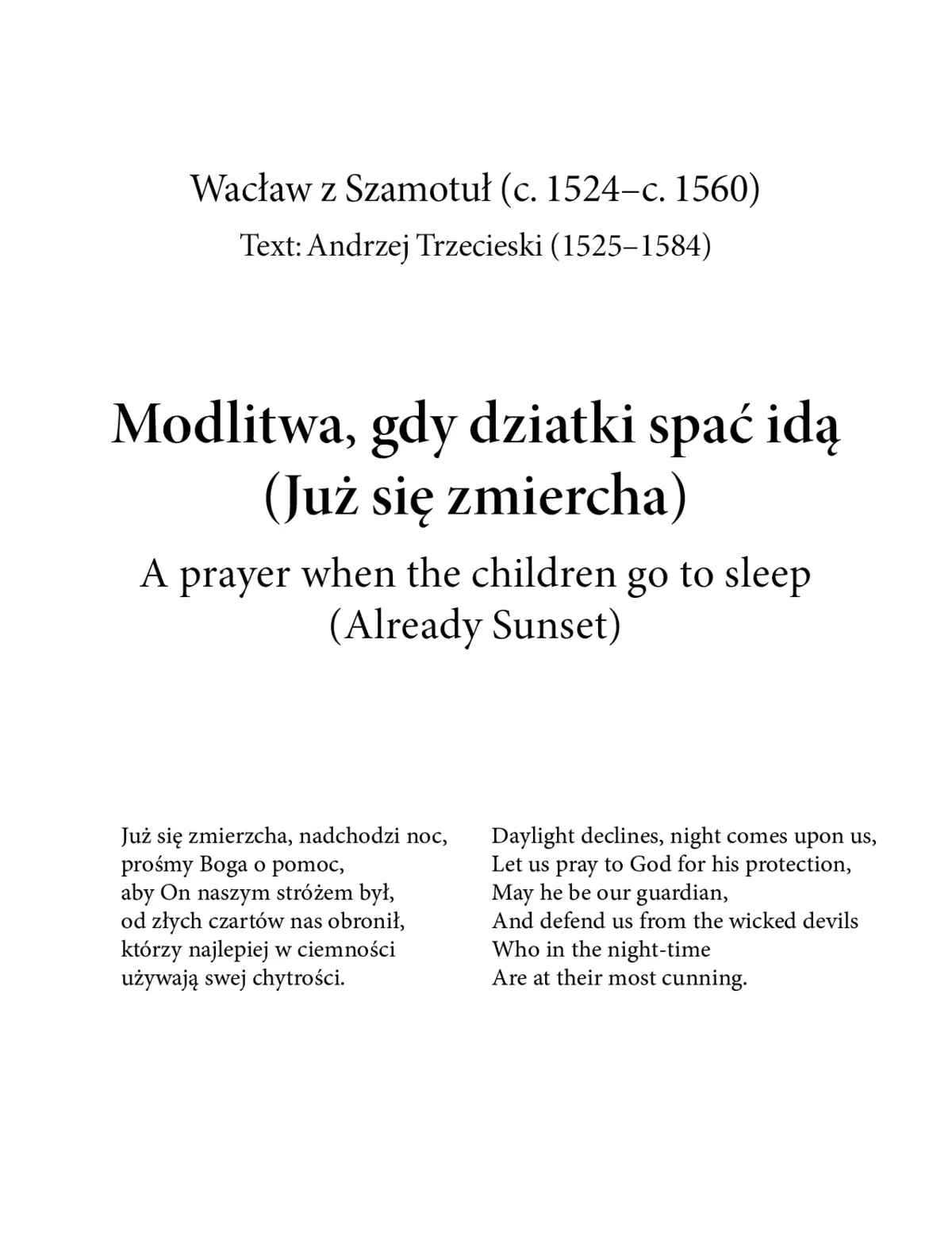 Już Się Zmierzcha - Page 1