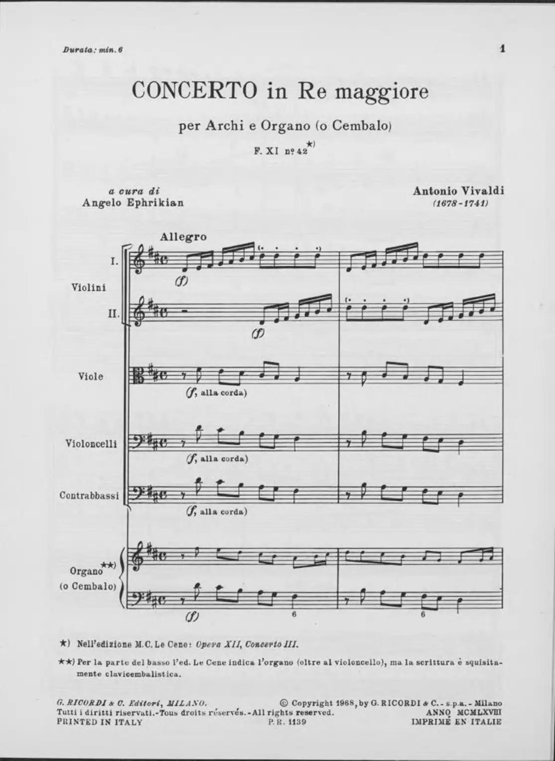 Concerto for Strings in D major - Page 1