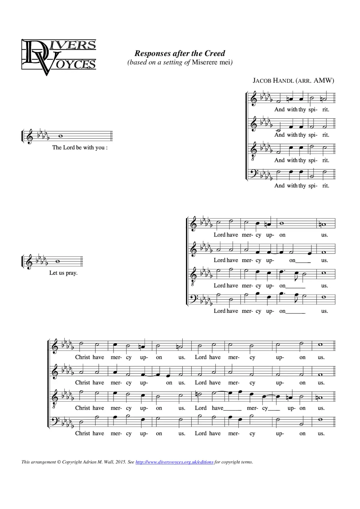Lesser litany & responses (Handl) - Page 1