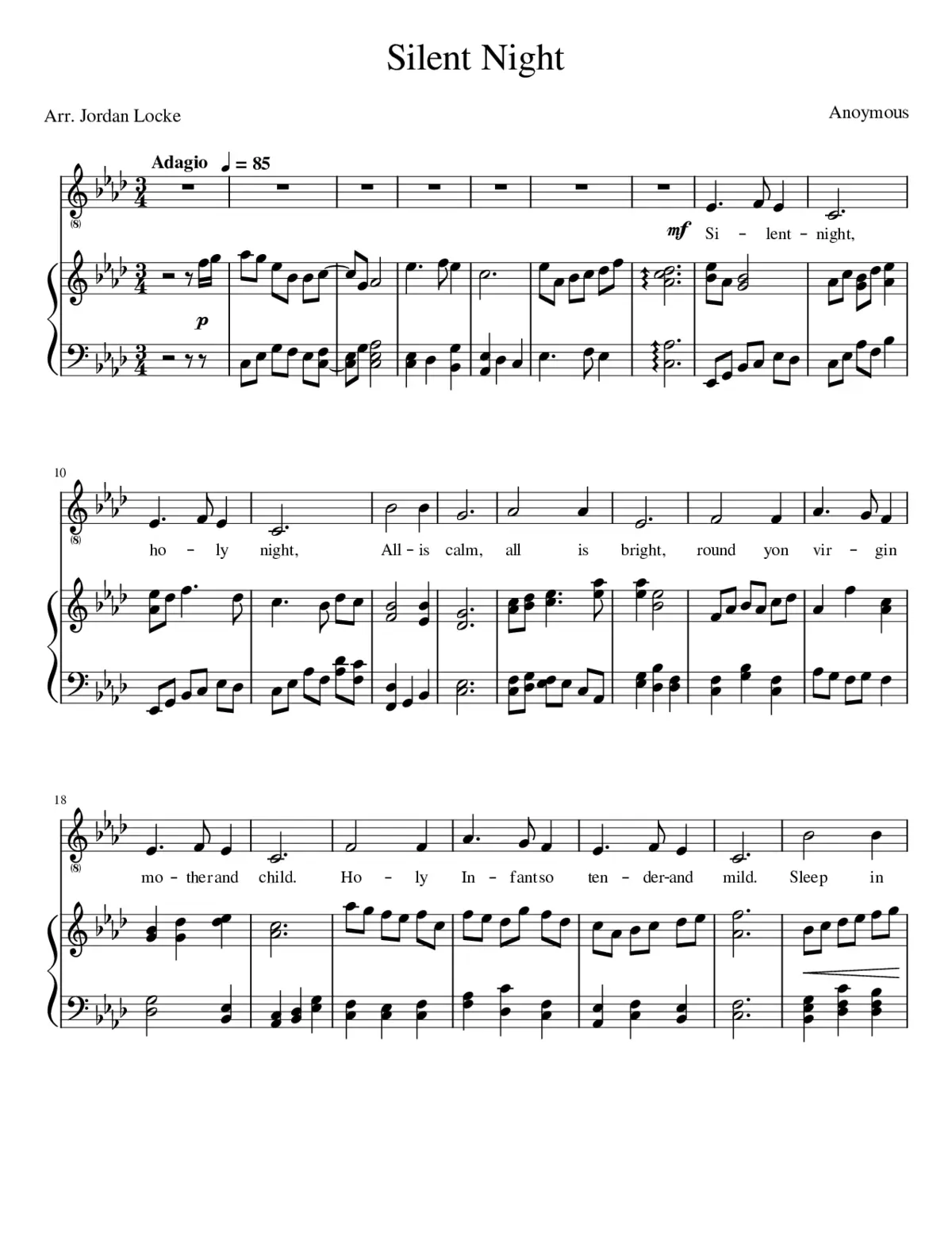 Stille Nacht heilige Nacht H.145 - Page 1