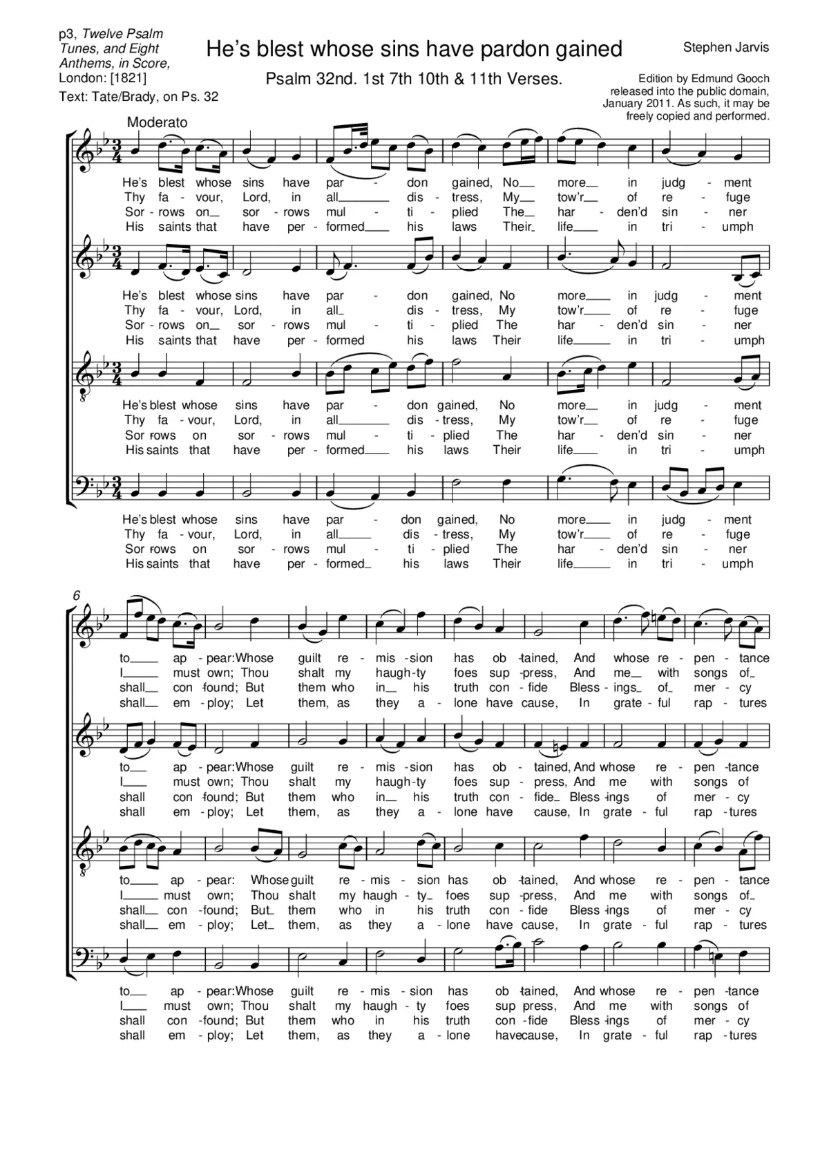 He's blest whose sins have pardon gained - Page 1