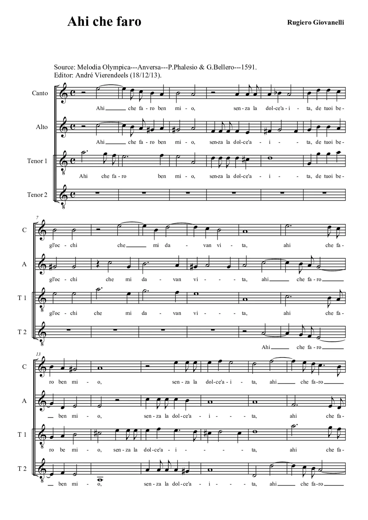 Ahi che faro - Page 1