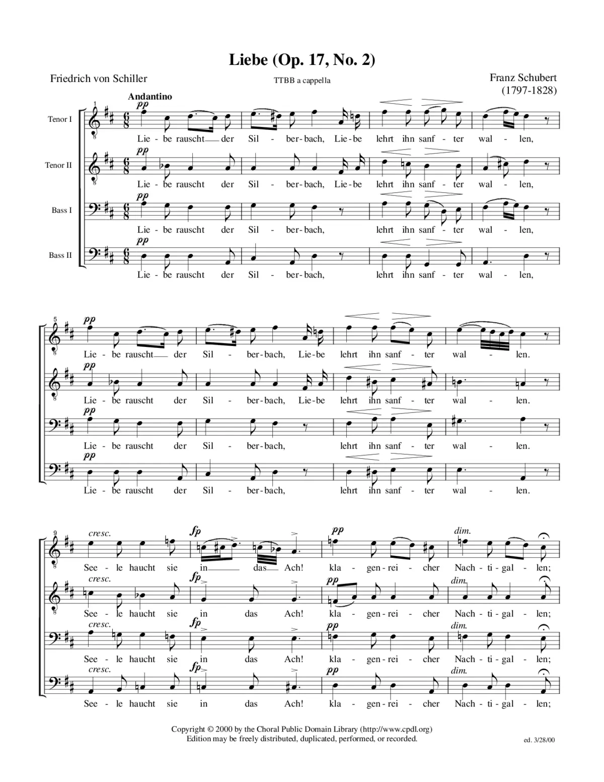 Liebe, Op. 17, No. 2 - Page 1