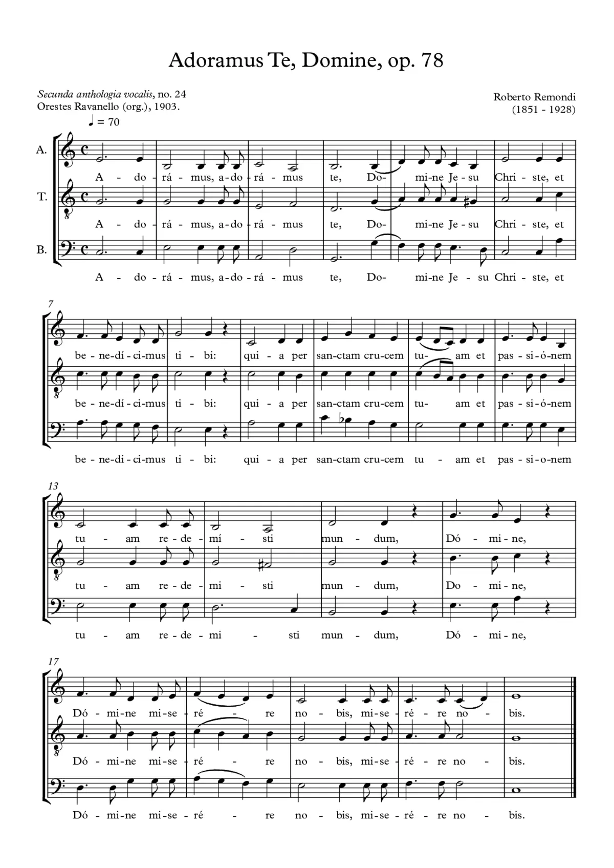 Adoramus te Domine, op. 78 - Page 1
