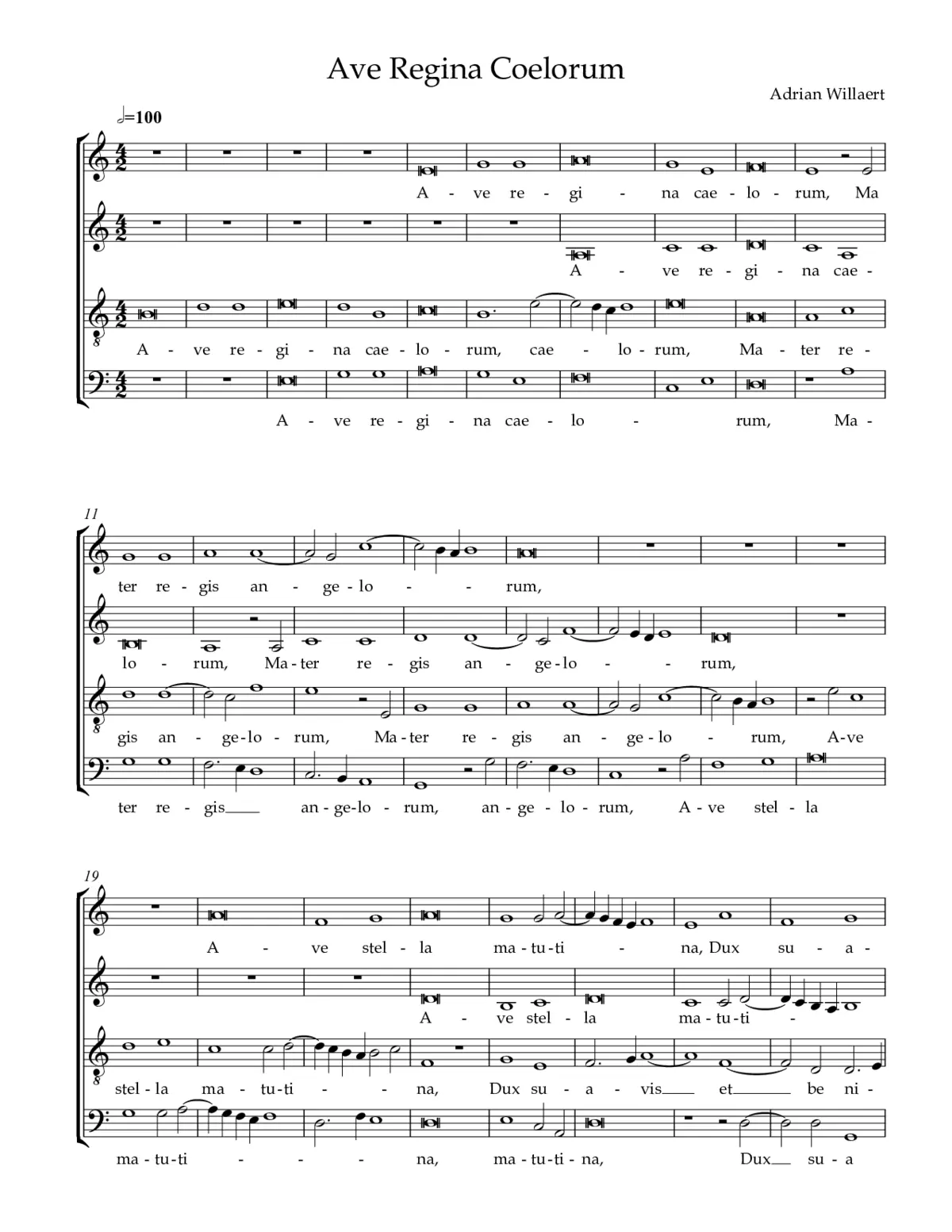 Ave Regina coelorum, Mater - Page 1