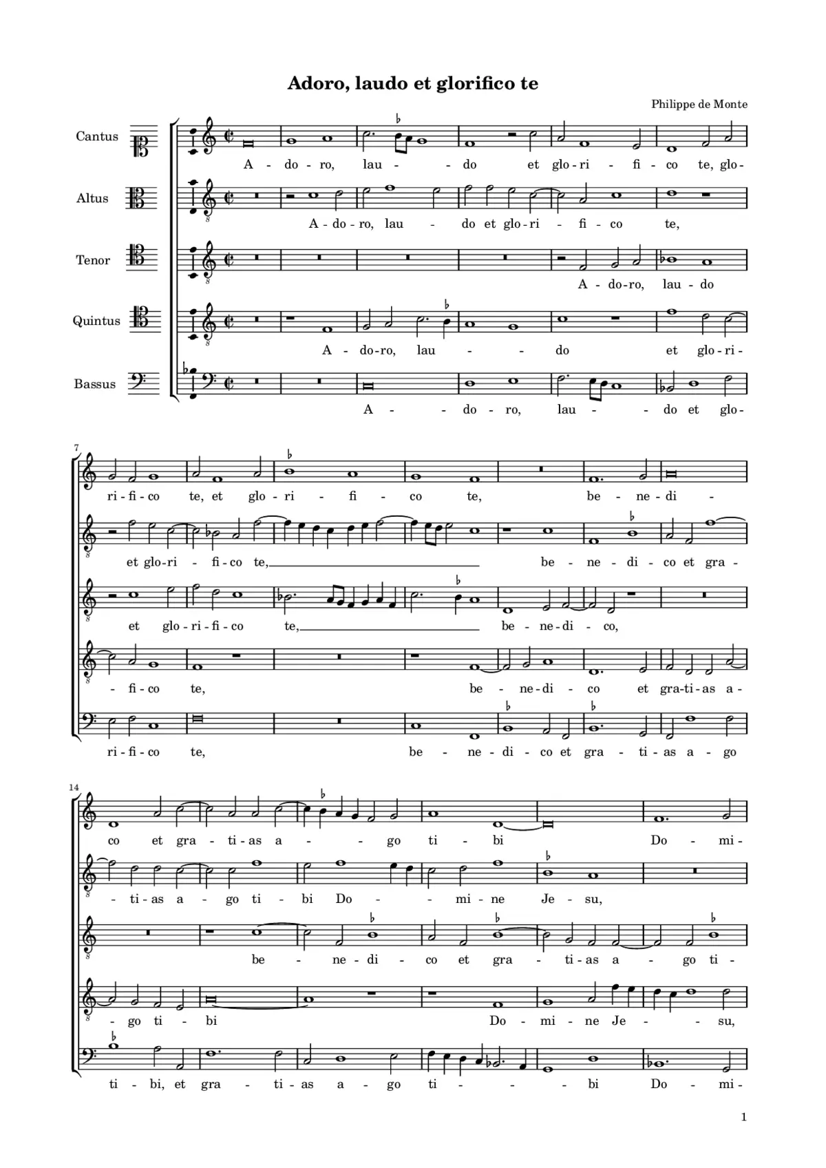 Adoro, laudo et glorifico te - Page 1