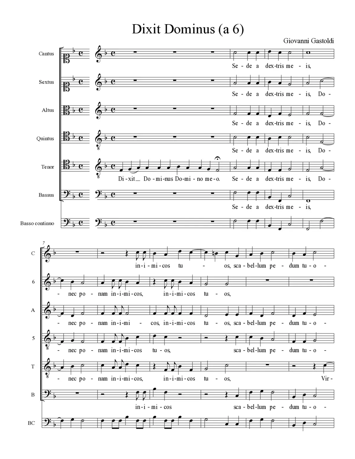 Dixit Dominus (a 6) - Page 1