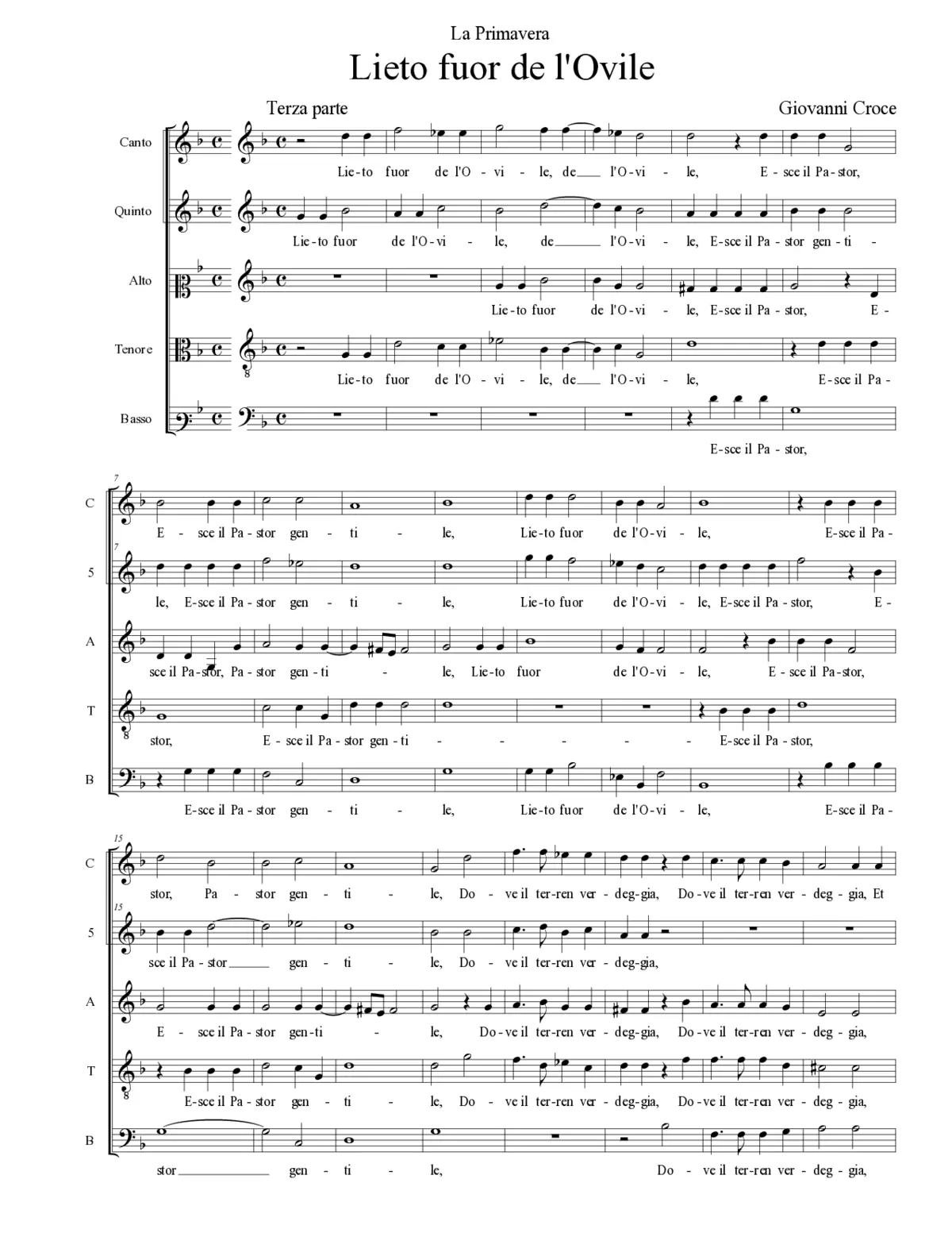 Lieto fuor de l'Ovile - Page 1