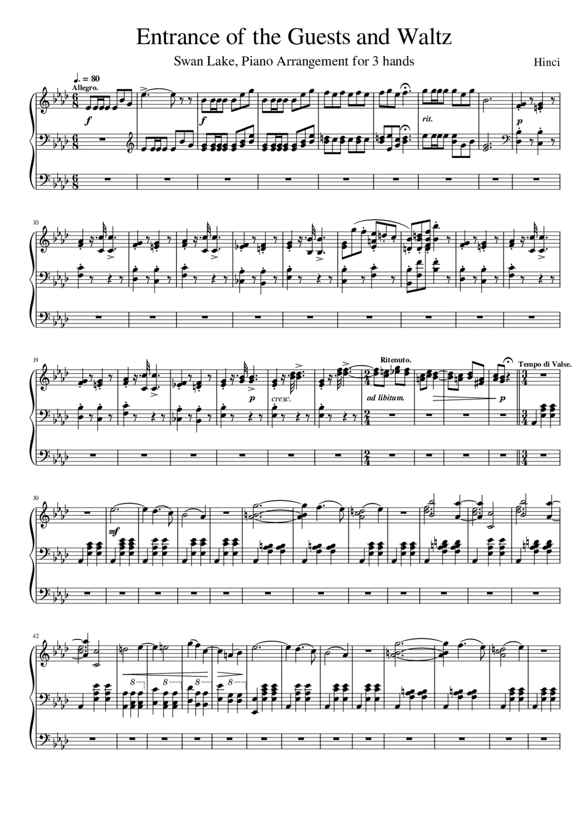 Swan Lake (ballet) Op.20 - Page 1