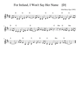 For Ireland I Won't Say Her Name