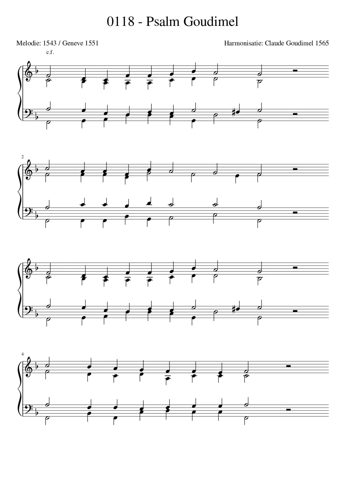 Goudimel Psalms 118 - Page 1