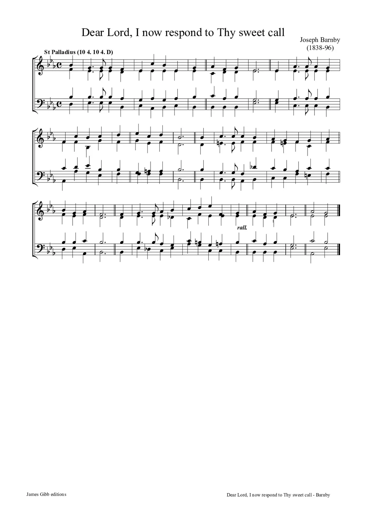 Dear Lord, I now respond to Thy sweet call - Page 1