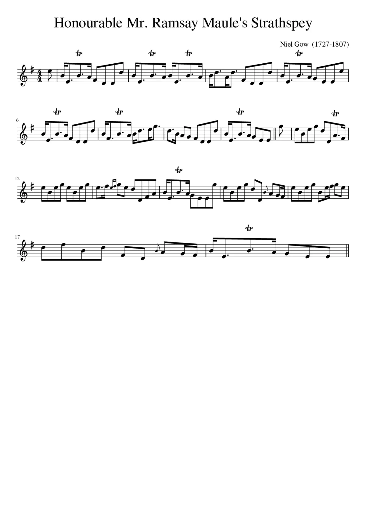 Honourable Mr. Ramsay Maule's Strathspey - Page 1