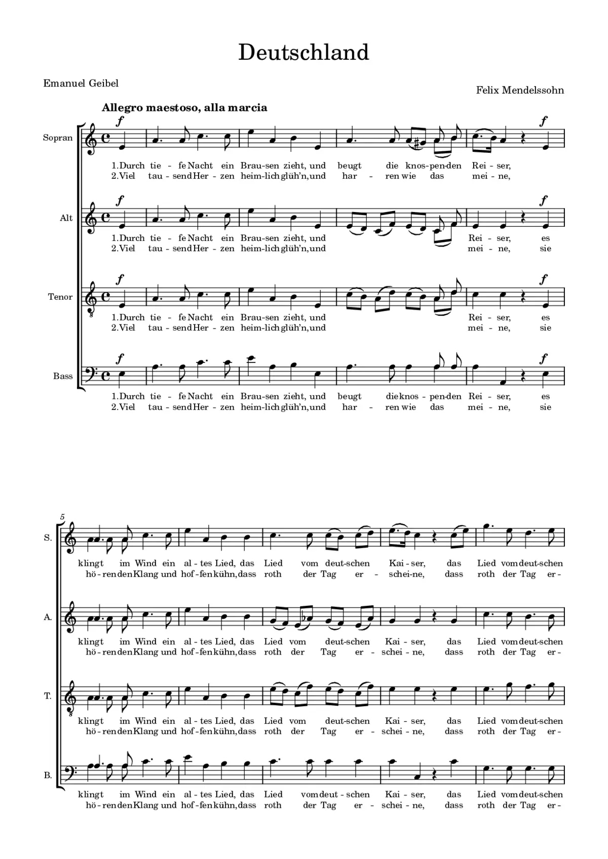Deutschland, Op. 88, No. 5 - Page 1