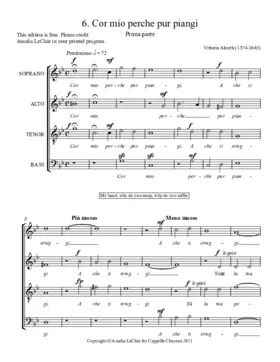 Cor mio perche pur piangi