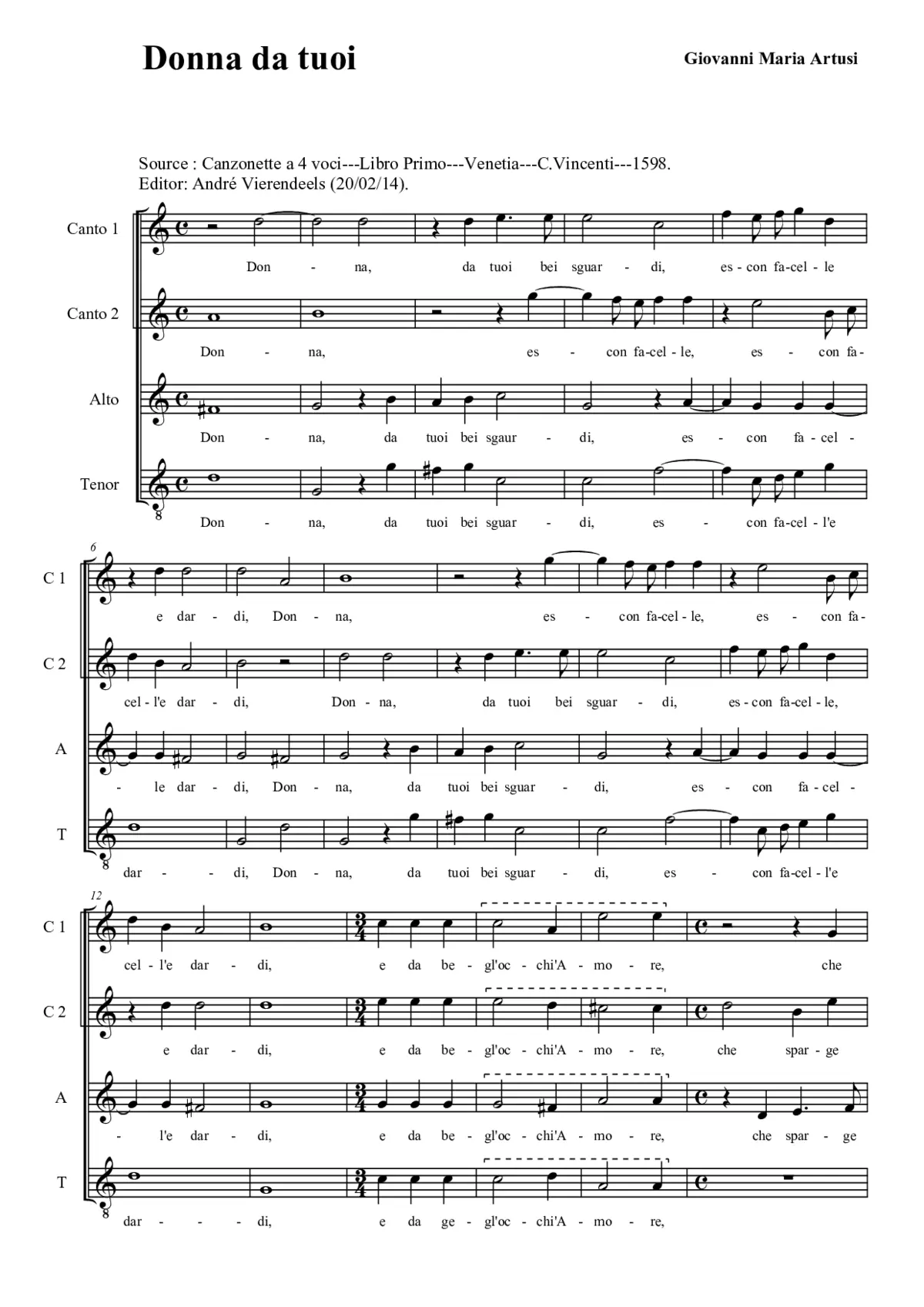 Donna da tuoi bei sguardi - Page 1
