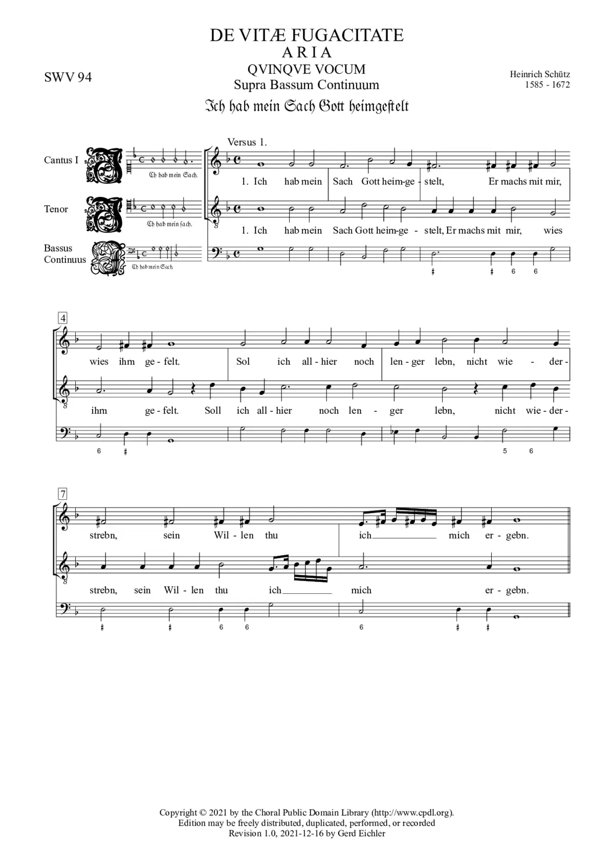 De vitae fugacitate, SWV 94 - Page 1