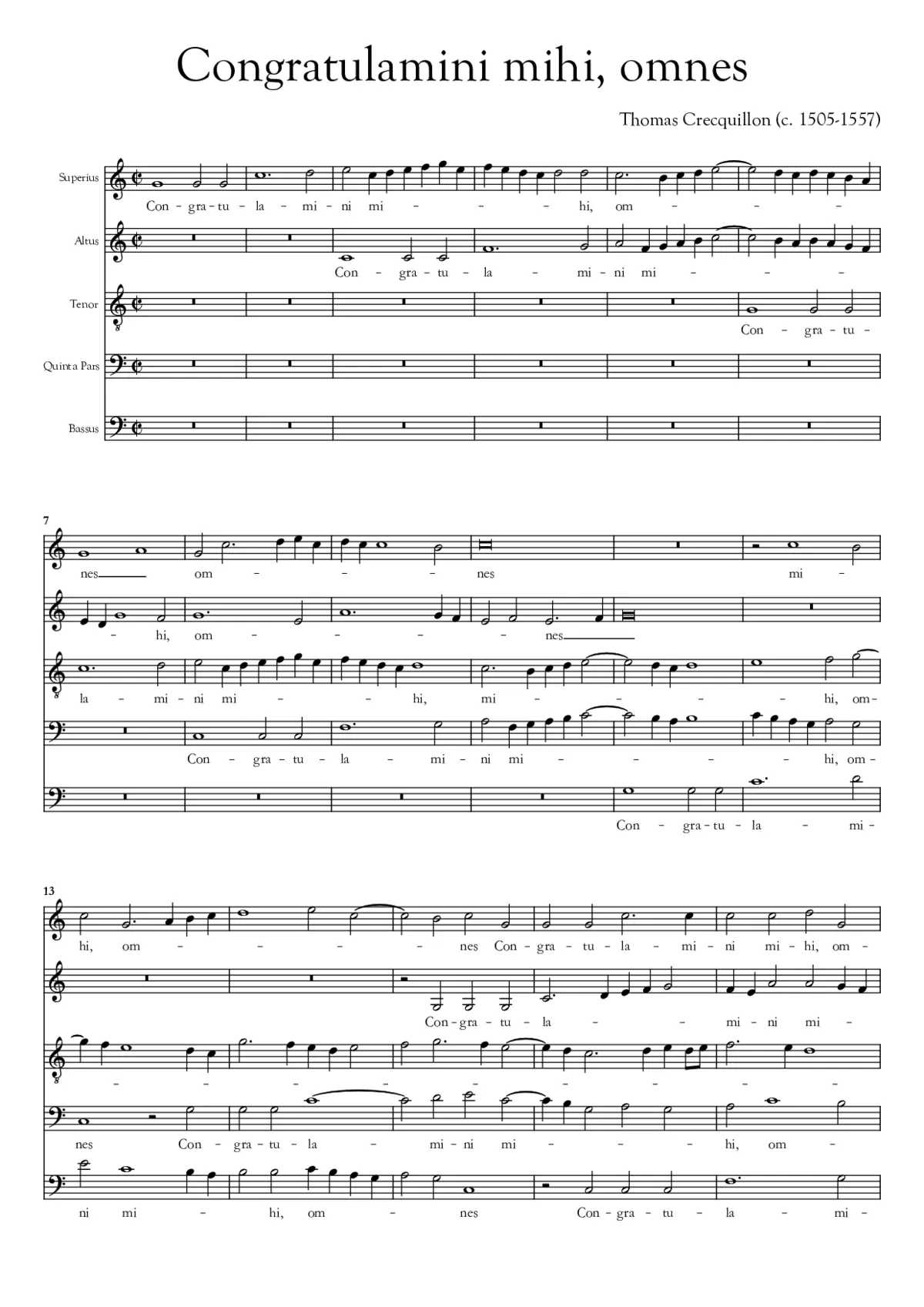 Congratulamini mihi, omnes - Page 1