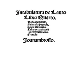 Intabulatura de Lauto