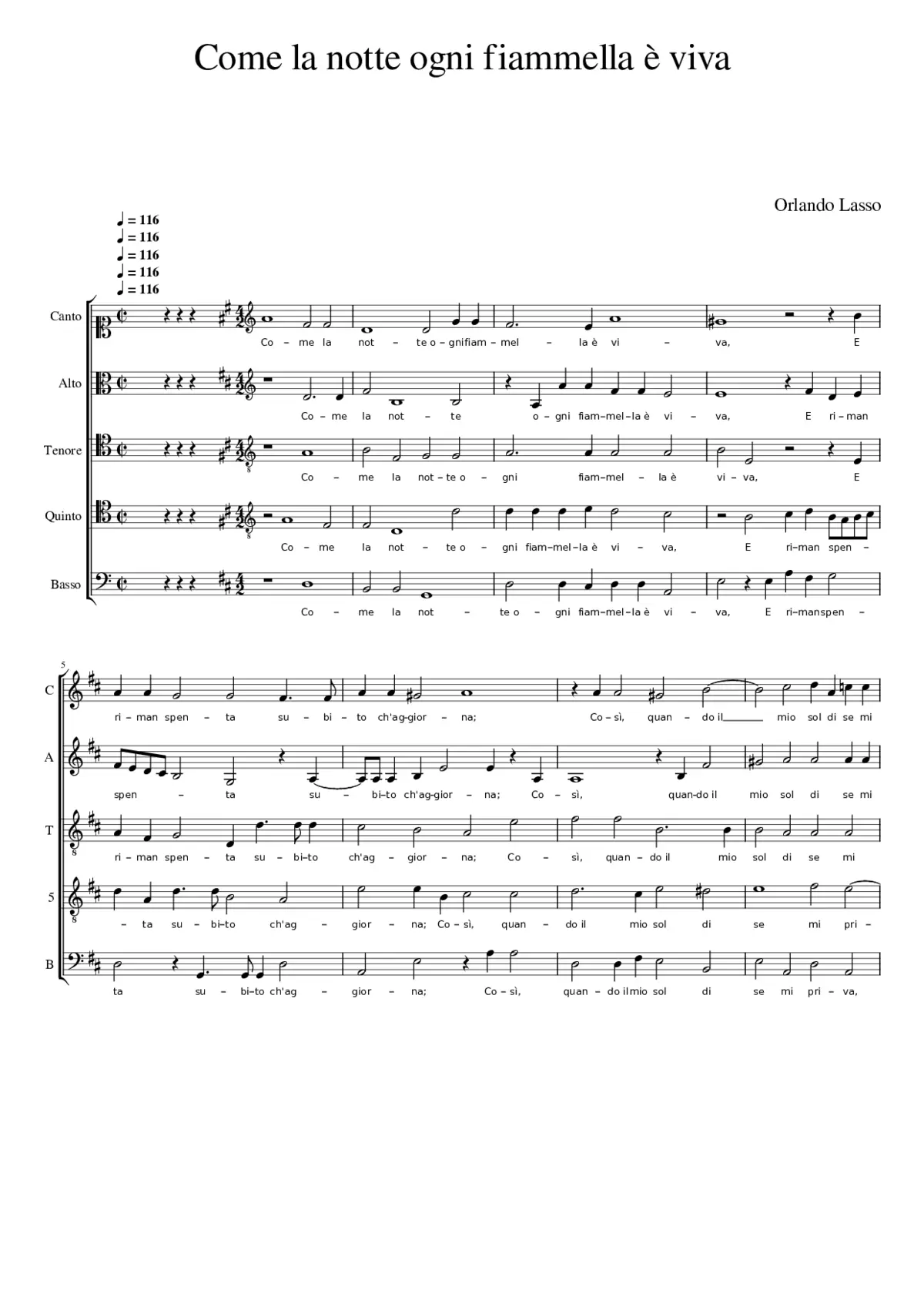 Come la notte ogni fiammella - Page 1