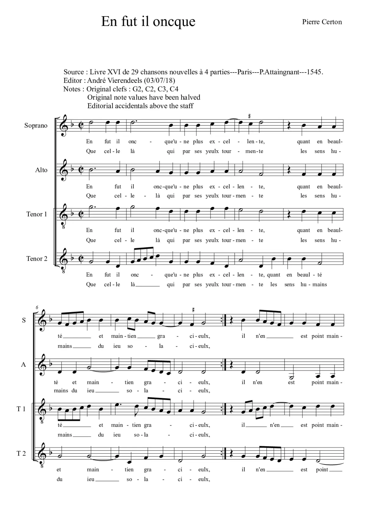 En fut il oncque - Page 1