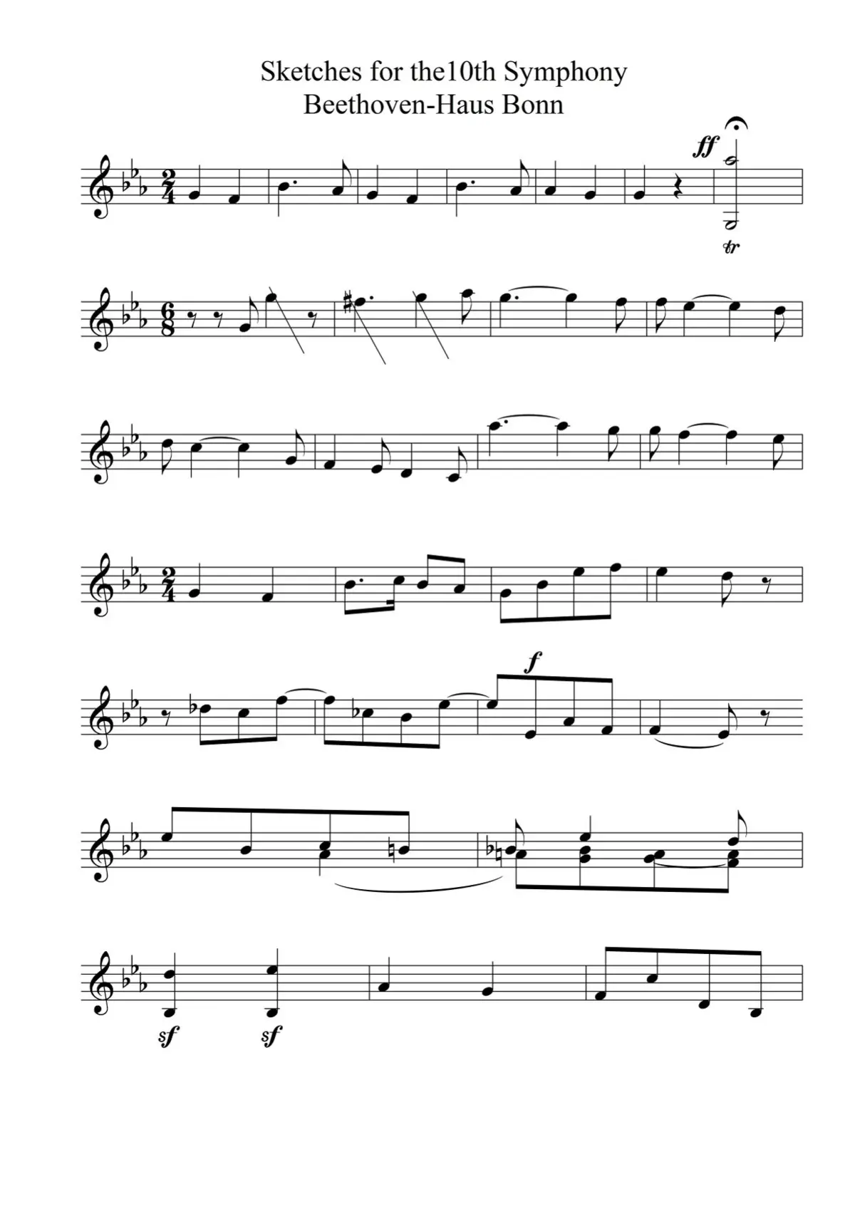 Symphony No.10 (Sketches) - Page 1