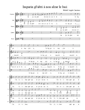 Imparin gl'altri à non alzar le luci