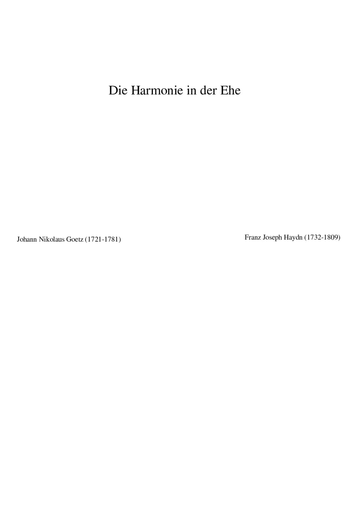 Haydn - Die Harmonie in der Ehe - Page 1