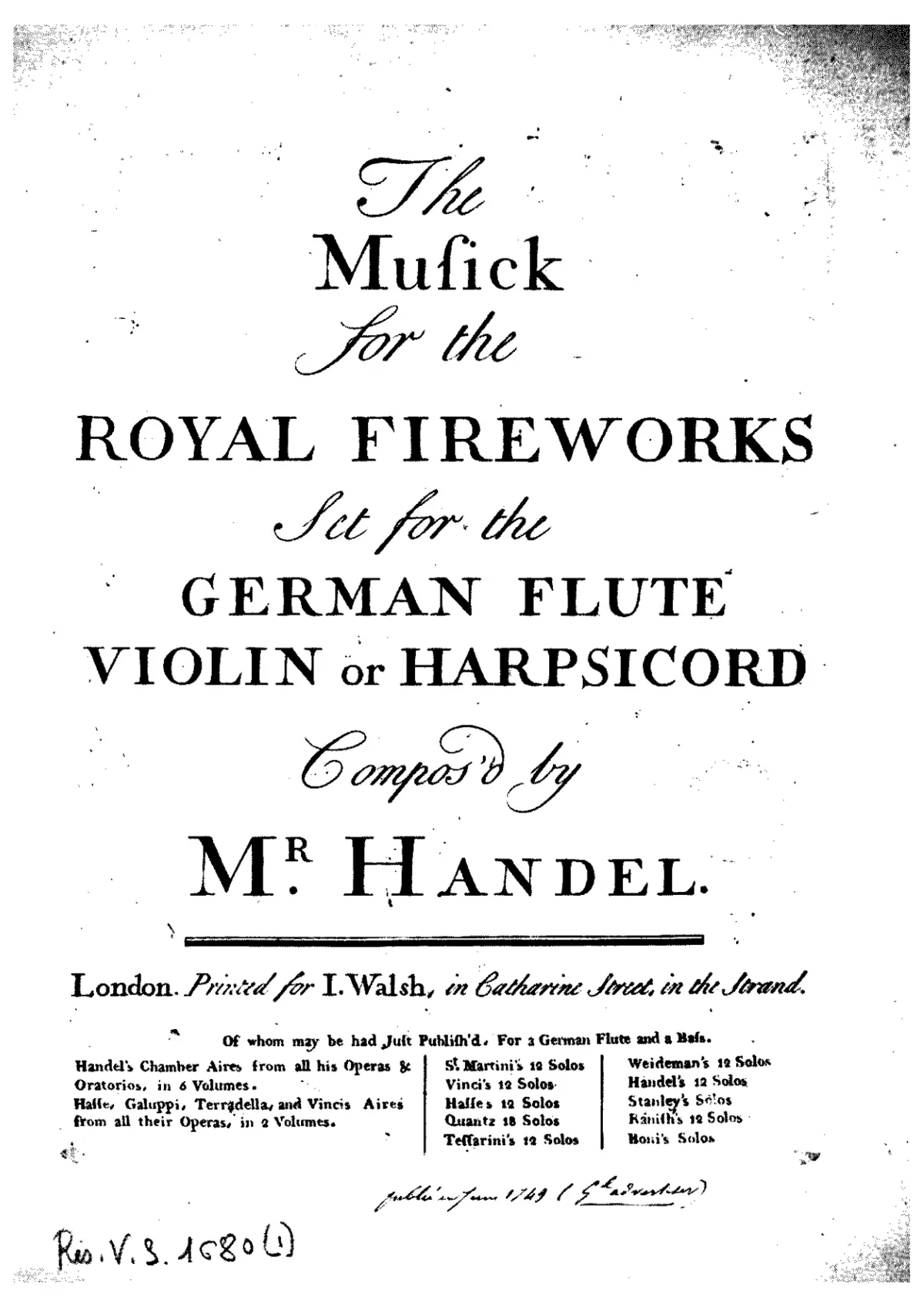Music for the Royal Fireworks - Page 1