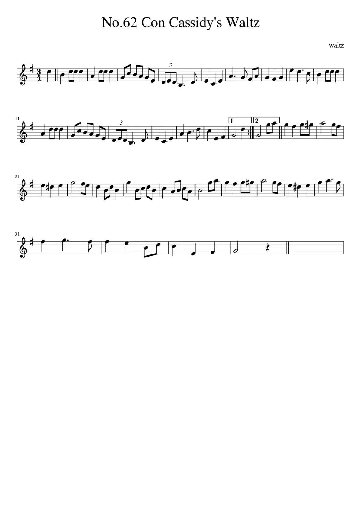 No.62 Con Cassidy's Waltz - Page 1