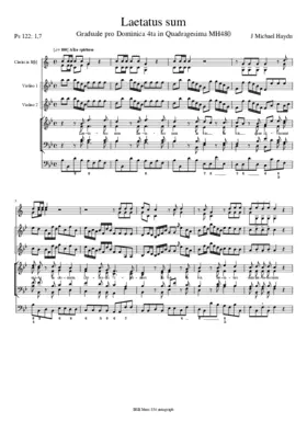 Laetatus sum, MH 480