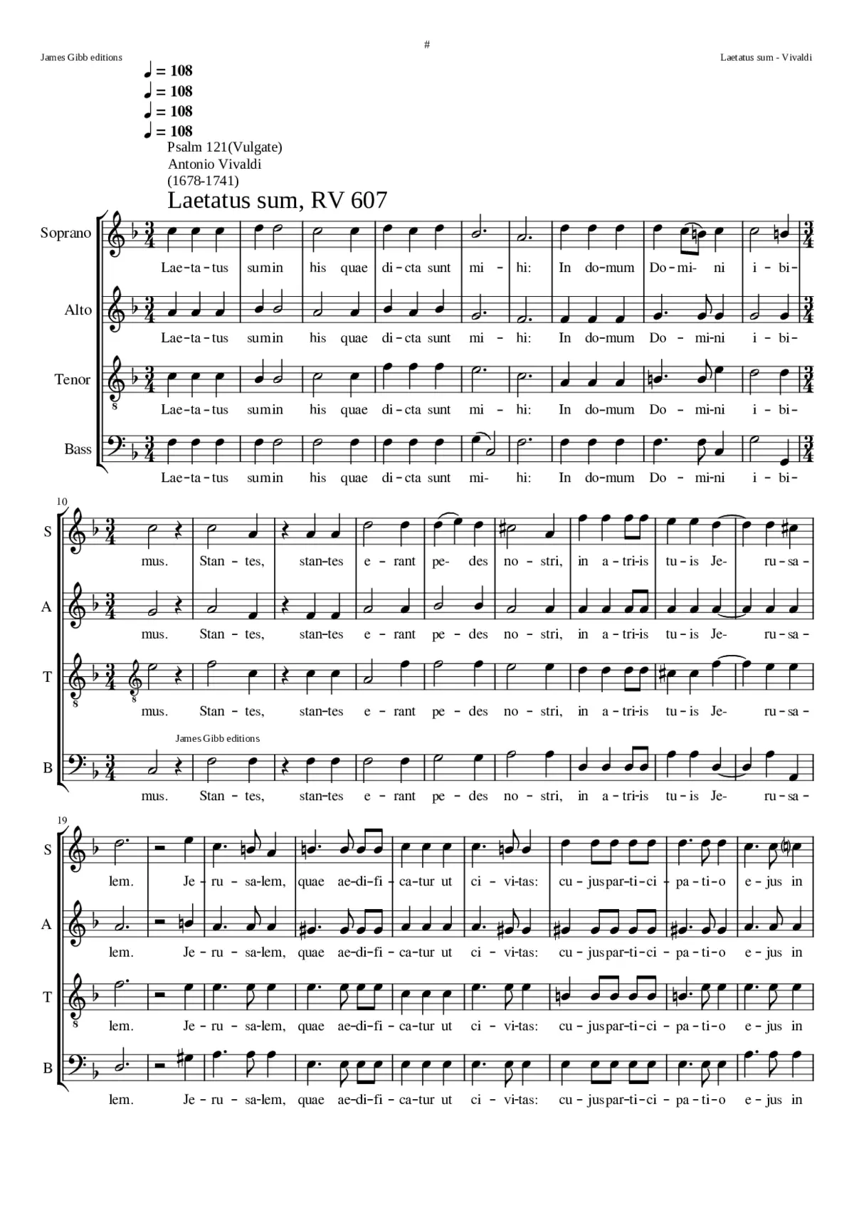 Laetatus sum RV 607 - Page 1