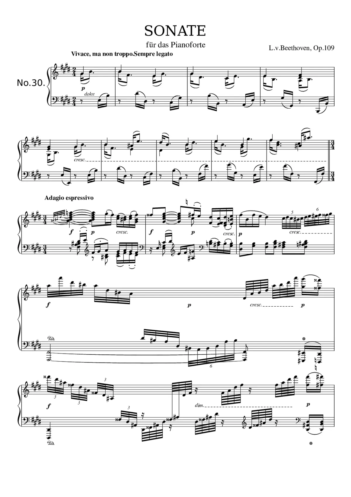 Piano Sonata No.30 Op.109 - Page 1
