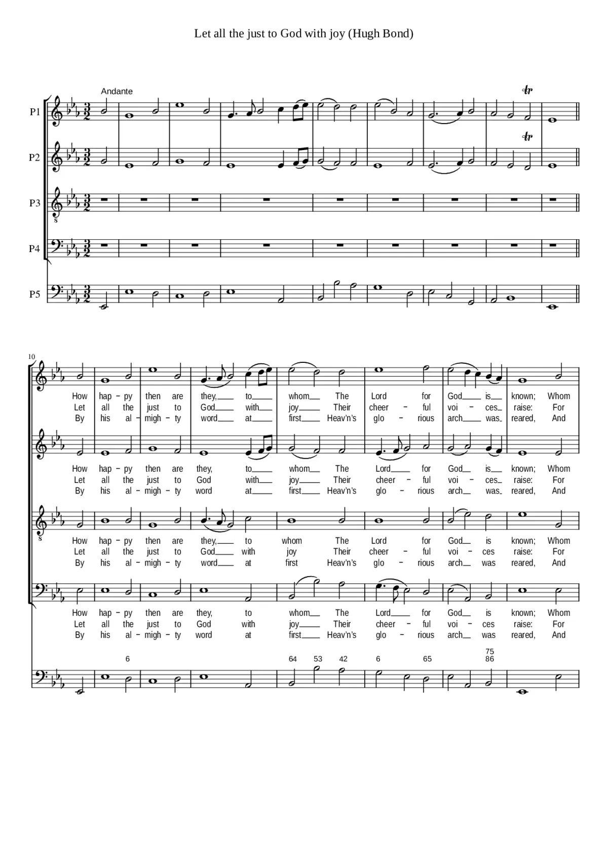 Let all the just to God with joy - Page 1